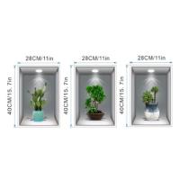3D Çiçek Vazo Duvar Sticker 3 lü Set GRİ Fon