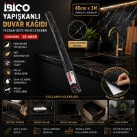 3MT X 60CM SİYAH MERMER DESENLİ TEZGAH ÜSTÜ FOLYO STİCKER - DUVAR KAĞIT KENDİNDEN YAPIŞKANLI - EKO DEKORASYON - DAYANIKLI