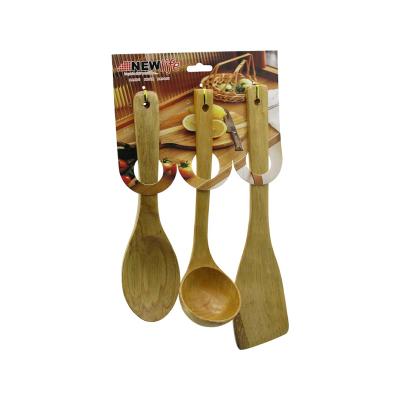 3PCS AHŞAP BAMBU  MUTFAK SERVİS SETİ  KAŞIK=27CM - KEPÇE=27CM - SPATULA=32CM