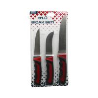 3PCS KURBAN BIÇAK SETİ R-032K--R-320Y--R-0403 KEMİK SIYIRMA - DERİ SOYMA=YÜZME - KURBAN BIÇAK