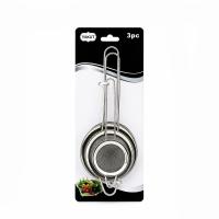 3PCS SET MİNİ= 5-7-8CM TEL SÜZGEÇ METAL ÇERÇECE METAL SAP=8.5-10.5-10.5CM