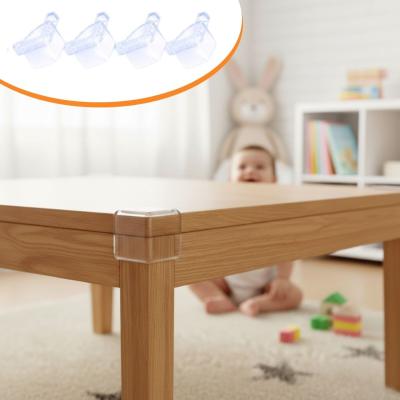 4 Adet Kendiliğinden 3M Yapışkanlı Yumuşak ve Esnek Yapıda Sehpa,Masa,Dolap Köşe Koruyucu Aparat