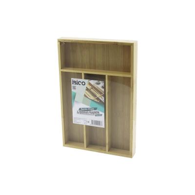 4 BÖLMELİ AHŞAP BAMBU KAŞIKLIK  24X33CM