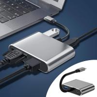 4’ü 1 Arada Type-C to Hub Dönüştürücü Adaptör – 4K Ultra HD HDMI &amp; VGA Görüntü Aktarımı, PD Hızlı Şarj Destekli, USB Çoklayıcı
