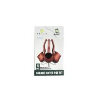 4PCS 230-280-380ML GRANİT - ÇELİK CEZVE RENKLİ METAL STANDLI