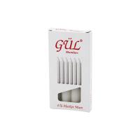 4PCS - İNCE   ÇAP=1.6CM - UZUNLUK=12CM   BEYAZ KLASİK  MARKET MUM