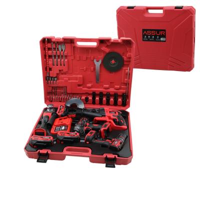 4PCS USTA ELEKTRİKLİ ALET SETİ ŞARJLI=21V MATKAP - VİDALAMA - SPRAL TAŞLAMA - SOMUN PLASTİK ÇANTALI ASR-1122