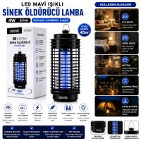 4W - SİYAH KOKUSUZ TAŞINABİLİR LED MAVİ IŞIKLI SİNEK ÖLDÜRÜCÜ S24 PRO