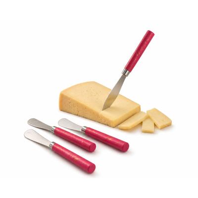 5 PARÇA  UZUN KAHVALTI BIÇAK - KIRMIZI MERMER DESEN SAPLI 16.5 cm