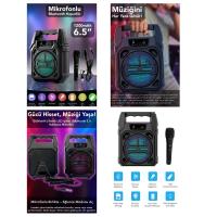 6.5 INC BLUETOOTH WİRELESS MİKROFONLU HOPARLÖR - SPEAKER USB SARJLI AUX - TF - USB PS-1283