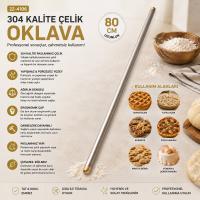 6 ADET 80CM ÇELİK LUX METAL OKLAVA