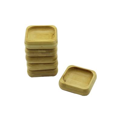 6 ADET 9X9CM KARE AHŞAP BAMBU ÇEREZLİK - LOKUMLUK KASE DERİNLİK: 1.8CM