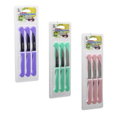 6PCS MEYVE BIÇAK  RENKLİ PLASTİK SAPLI   VAKUMLU AMBALAJ   BRKT-806155