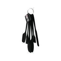 6PCS  SİLİKON - SİYAH MUTFAK SETİ 2 KAŞIK - 3 SPATULA - YUMURTA FIRÇA  METAL ASMA HALKALI