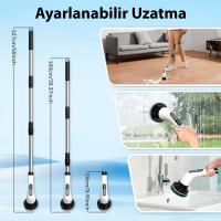 9'u 1 Arada Çok Amaçlı Kablosuz Şarjlı Temizlik Fırçası IP67 Yıkanabilir Başlık