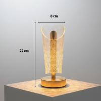 Açık Silindirik Kristal Damla Model LED Masa Lambası – Gold Tabanlı, Dokunmatik, 3 Renk Işık Modlu, Şarjlı Modern Dekoratif Gece Lambası