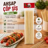 AHŞAP ÇÖP ŞİŞ 30CM 46PCS