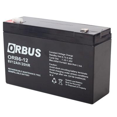 AKÜ 6 VOLT 12 AMPER ORBUS ORB6-12 ( 150 X 50 X 94 MM )