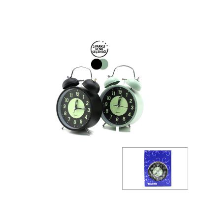 ALARM CLOCK NO-847 YUVARLAK MASA ÇALAR SAAT METAL KASA RENKLİ PİLLİ - IŞIKLI - FOSFORLU ÇAP: 11CM BGC-37 HERHANGİ BİR RENK GÖNDERİLİR