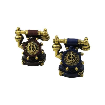 ANKESÖR TELEFON VİNTAGE DEKORATİF BİBLO - RENKLİ 10.5X6.5CM REÇİNE