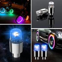 Araç ve Bisiklet İçin 2’li Mavi LED Hava Valfi Işık Kapakları–Gece Parlayan Lastik Lambası Sibop Kapağı