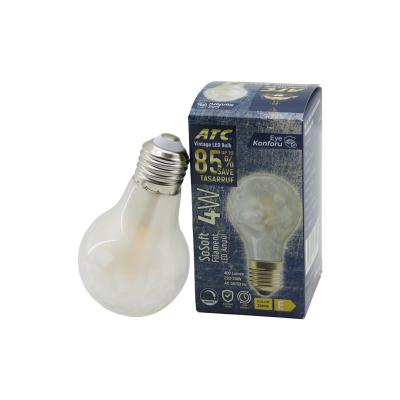 ATC-A60-SS VİNTAGE SOSOFT FİLAMENT 4W LED AMPUL LAMBA E27 KIRILMAZ PLASTİK CAM 400 LÜMEN 2200K 25.000 SAAT