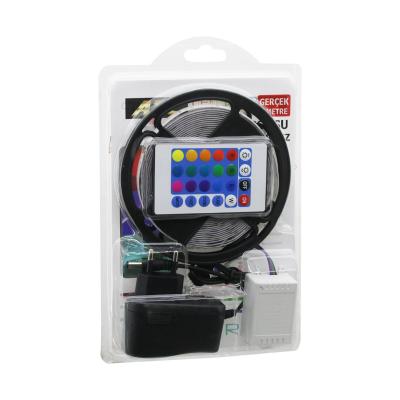 ATC LED STRIP EL-07-RUS-K  5MT  KUMANDALI - ADAPTÖRLÜ RGB RENKLİ ŞERİT LED IP65=SU GEÇİRMEZ SMD=2835 54LEDs/m