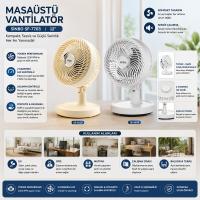 BEYAZ 12 INC EV - OFİS KOMPAKT - SESSİZ - İKİ KADEME MASAÜSTÜ VANTİLATÖR SF-7703