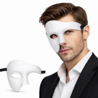 Beyaz Yarım Erkek Maske – Phantom Parti &amp;amp; Balo Maskesi