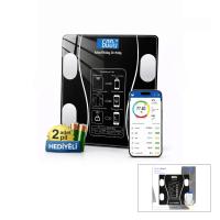 BLUETOOTH - VÜCUT ANALİZLİ DİJİTAL BASKÜL TERAZİ TARTI 180KG/50G YAĞ -SU -KAS ORAN -BMI