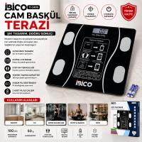 BLUETOOTH - VÜCUT ANALİZLİ DİJİTAL BASKÜL TERAZİ TARTI 180KG/50G YAĞ - SU - KAS ORAN - BMI İ11-023