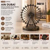 BÜYÜK AIN DUBAİ METALİK DÖNME DOLAP BİBLOSU - DEKORATİF SÜS EŞYASI KROM - BAKIR