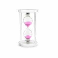 BÜYÜK CAM KUM SAATİ CAM STANDLI= ÇAP: 7.5CM-YÜKSEKLİK: 15CM