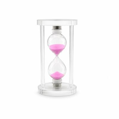 BÜYÜK CAM KUM SAATİ CAM STANDLI= ÇAP: 7.5CM-YÜKSEKLİK: 15CM