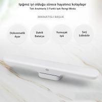 Cabınet Şarjlı Kolay Taşınabilir Mıknatıslı Led Işık Kablosuz Kademeli 3 Renk Aplik