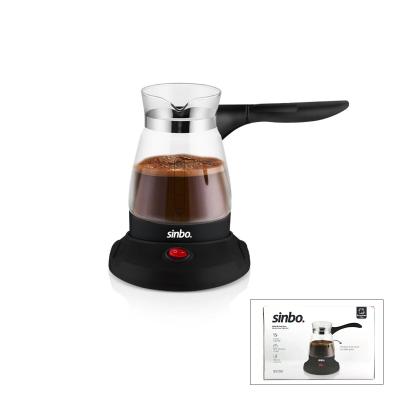 CAM ELEKTRİKLİ CEZVE TÜRK KAHVE MAKİNESİ - 5FİNCAN=500ML KABLOSUZ KULLANIM- 360°DÖNER 600W SCM-2981