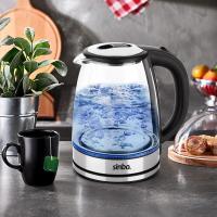 CAM - LEDLİ KETTLE 1.8LT  GİZLİ REZİSTANS - KABLOSUZ 360 DERECE GÖVDE 1500W SK-8033