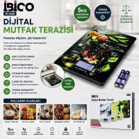 CAM MUTFAK TARTISI TERAZİ LCD EKRAN 5KG/1GR PİLLİ GR/OZ/ML/IB ÖLÇÜM İ11-028