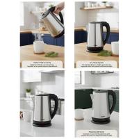 ÇELİK KETTLE SU ISITICISI KABLOSUZ KULLANIM 1.8LT 360 DERECE DÖNEBİLME OTOMATİK KAPANMA SK-8026