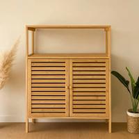 ÇOK AMAÇLI DOLAP AHŞAP BAMBU ORGANİZER RAFLI 66X33X85CM