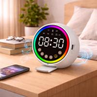 DİJİTAL SAAT - BLUETOOTH WİRELESS MİNİ HOPARLÖR SPEAKER USB ŞARJLI - IŞIKLI 5W PL-4652