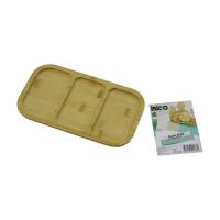 DİKDÖRTGEN 3 BÖLMELİ=2+1 AHŞAP BAMBU SERVİS SUNUM TEPSİ - TAHTASI 25 X 14 X 1.4CM