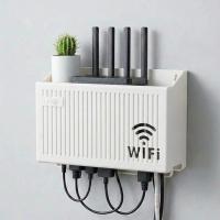 Duvar Tipi Wi-Fi Modem Saklama Kutusu(Beyaz) – Kablo Düzenleyici Router Raf Organizer