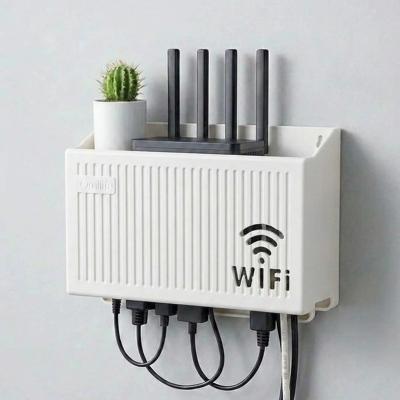 Duvar Tipi Wi-Fi Modem Saklama Kutusu(Beyaz) – Kablo Düzenleyici Router Raf Organizer