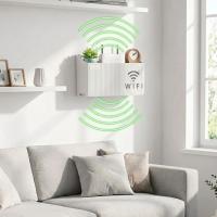 Duvar Tipi Wi-Fi Modem Saklama Kutusu(Beyaz) – Kablo Düzenleyici Router Raf Organizer