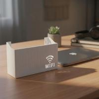 Duvar Tipi Wi-Fi Modem Saklama Kutusu(Beyaz) – Kablo Düzenleyici Router Raf Organizer