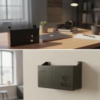Duvar Tipi Wi-Fi Modem Saklama Kutusu(Siyah) – Kablo Düzenleyici Router Raf Organizer