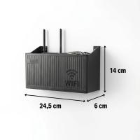 Duvar Tipi Wi-Fi Modem Saklama Kutusu(Siyah) – Kablo Düzenleyici Router Raf Organizer