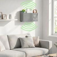 Duvar Tipi Wi-Fi Modem Saklama Kutusu(Gri) – Kablo Düzenleyici Router Raf Organizer