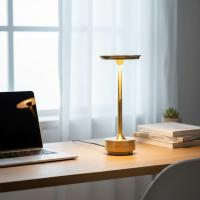 Eskitme Gold Kasa Dokunmatik Şarjlı Masa Lambası – 3 Renk Işık Modlu, LED Aydınlatmalı, Modern &amp; Dekoratif Abajur